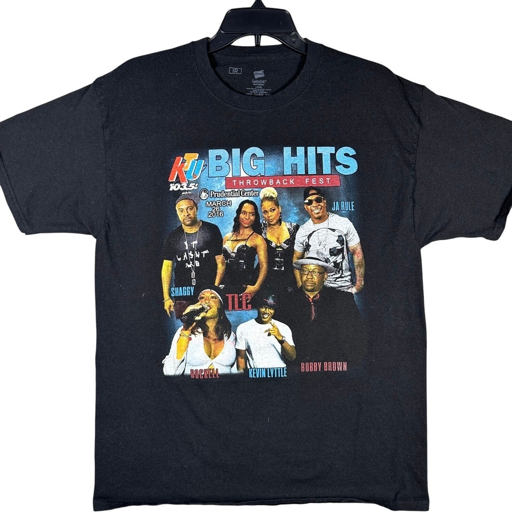 Big Hits Throwback Fest T-Shirt Mens Large Black 2016 Concert Rap Tee TLC